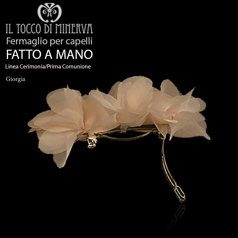 Fermaglio per capelli seta bimba Giorgia Linea Cerimonia -Fatto a Mano - Il Tocco di Minerva