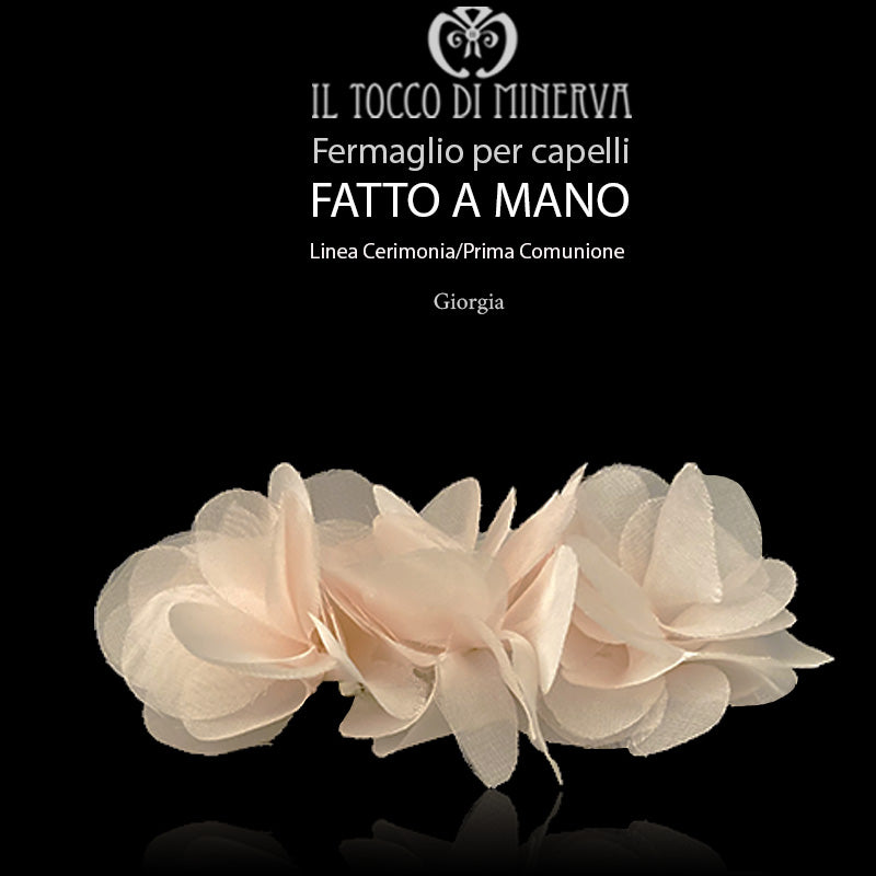 Fermaglio per capelli seta bimba Giorgia Linea Cerimonia -Fatto a Mano - Il Tocco di Minerva