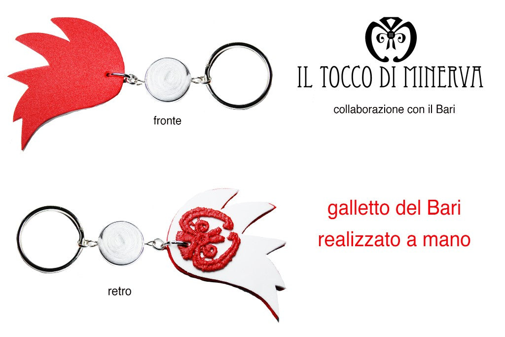 Portachiavi Galletto del Bari - Artigianato Italiano Realizzato a Mano
