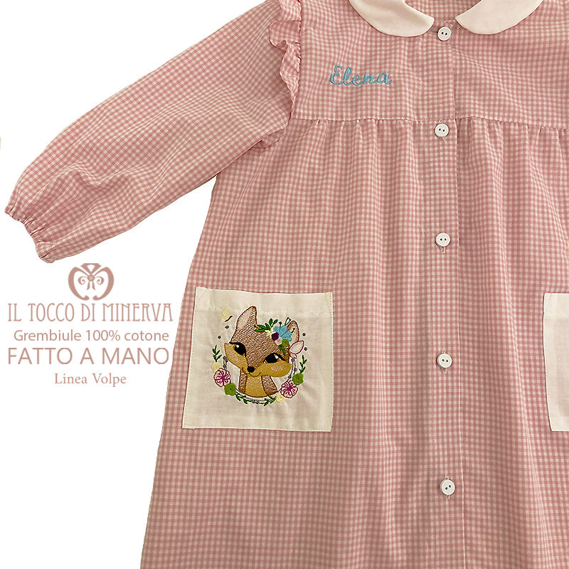 Grembiule Bimba Linea Volpe Personalizzato - Fatto a mano - Il Tocco di Minerva