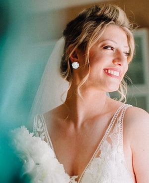 Orecchini Linea Sposa Mini Kim Cristallo Perle Swarovski Realizzati a mano - Il Tocco di Minerva