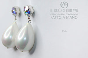 Orecchini cristallo e perle Swarovski Perla Realizzati A Mano - Il Tocco di Minerva