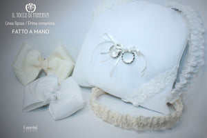 Fermaglietto beige in gros grain Essential Realizzato a mano - Il Tocco di Minerva