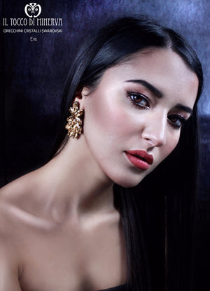 Orecchini in cristallo swarovski platino Eris Linea Sposa Realizzati a mano - Il Tocco di Minerva