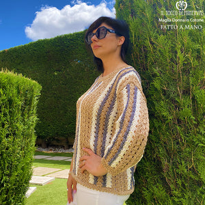 Maglia in cotone linea Champagne - fatto a mano - Il Tocco di Minerva