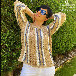 Maglia in cotone linea Champagne - fatto a mano - Il Tocco di Minerva