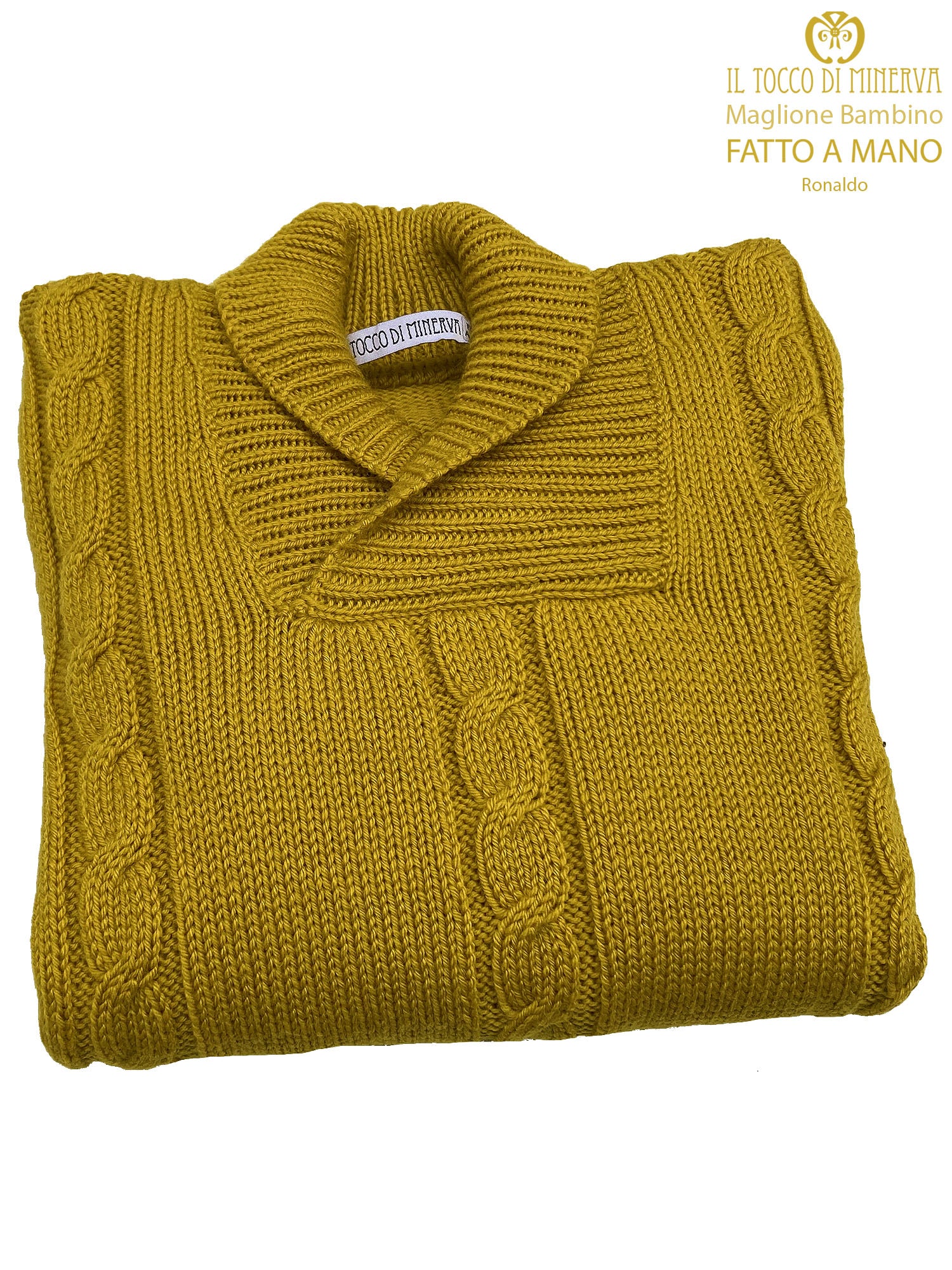 Maglia Bambino Senape Pura Lana - Fatto a Mano - Il Tocco di Minerva