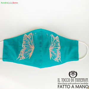 Maschera anti-polvere lavabile forma due andrà tutto bene tiffany farfalla - Il Tocco di Minerva