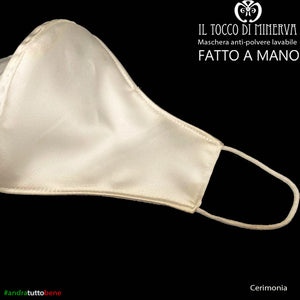 Mascherina forma 2 anti-polvere lavabile andrà tutto bene Cerimonia - Realizzata a mano - Il Tocco di Minerva