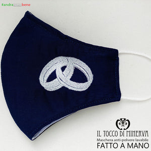Mascherina forma 2 anti-polvere lavabile andrà tutto bene matrimonio anniversario - Il Tocco di Minerva