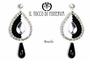 Orecchini bianco/neri lux Amelie Realizzati a mano - Handmade - Il Tocco di Minerva