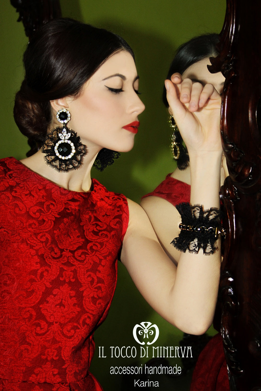 Orecchini neri in pizzo karina Realizzati A Mano – HandMade - Il Tocco di Minerva