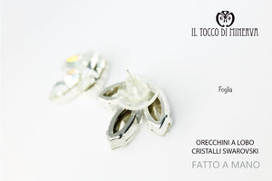 Orecchini Swarovski Foglia colore nero Realizzato a mano - Il Tocco di Minerva