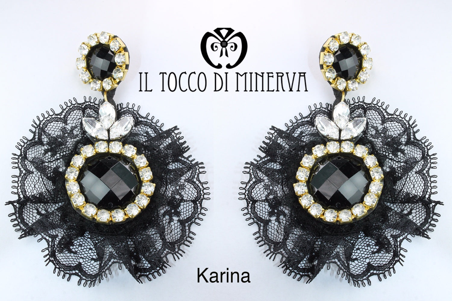 Orecchini neri in pizzo karina Realizzati A Mano – HandMade - Il Tocco di Minerva