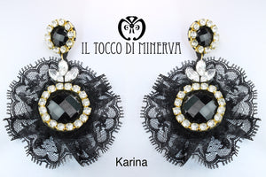 Orecchini neri in pizzo karina Realizzati A Mano – HandMade - Il Tocco di Minerva