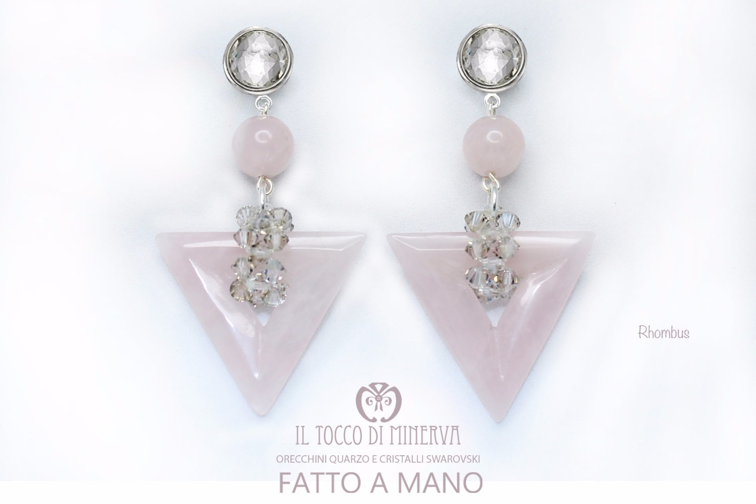 Orecchini quarzo swarovski Rhombus - realizzati a mano - HandMade - Il Tocco di Minerva