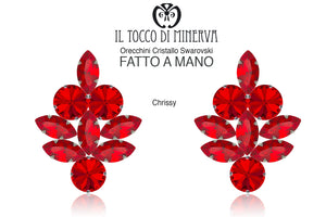 Orecchini Cristallo Swarovski Chrissy Rosso - Il Tocco di Minerva