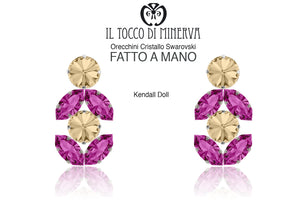 Orecchini Swarovski Kendall Doll Cipria Fucsia – realizzati a mano – HandMade - Il Tocco di Minerva