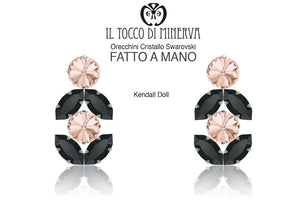 Orecchini Swarovski Kendall Doll Cipria Nero – realizzati a mano – HandMade - Il Tocco di Minerva