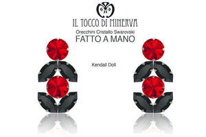 Orecchini Swarovski Kendall Doll Rosso Nero – realizzati a mano – HandMade - Il Tocco di Minerva