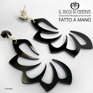 Orecchini plexiglass Connie nero - Il Tocco di Minerva
