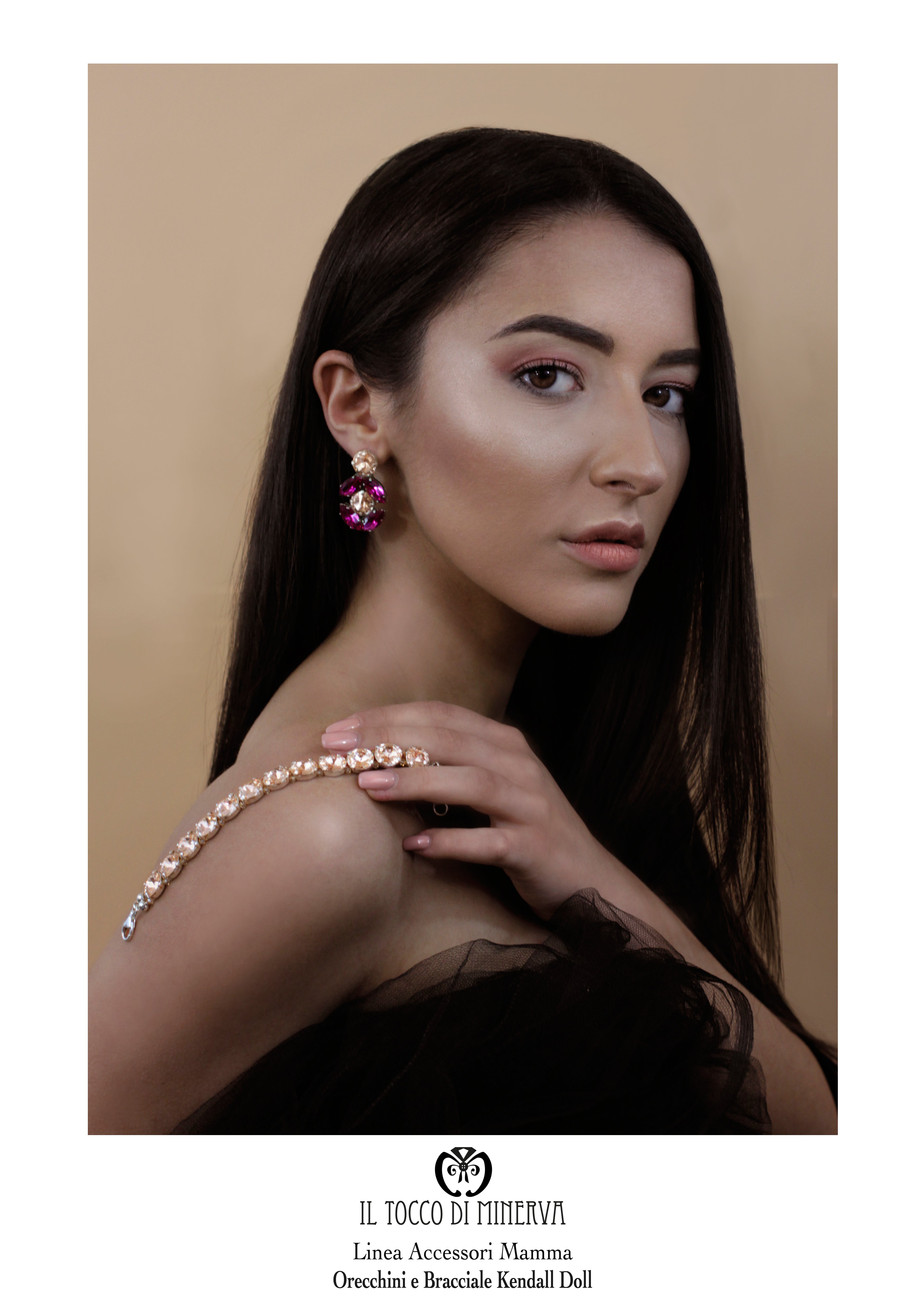 Orecchini Swarovski Kendall Doll Rosso Nero – realizzati a mano – HandMade - Il Tocco di Minerva