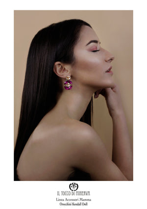 Orecchini Swarovski Kendall Doll Cipria Fucsia – realizzati a mano – HandMade - Il Tocco di Minerva
