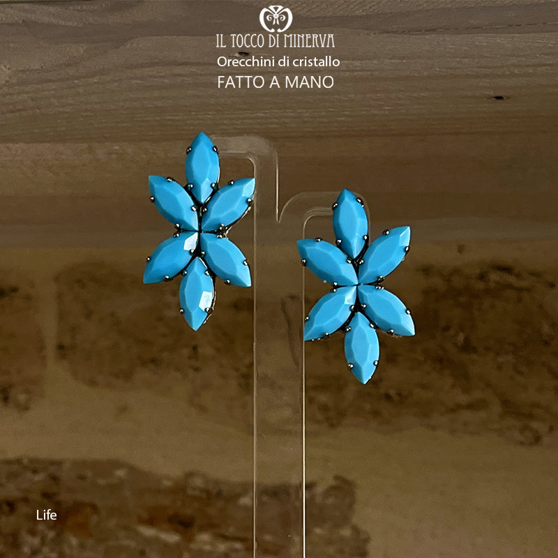 Life Esmerald Crystal Earrings - Handmade