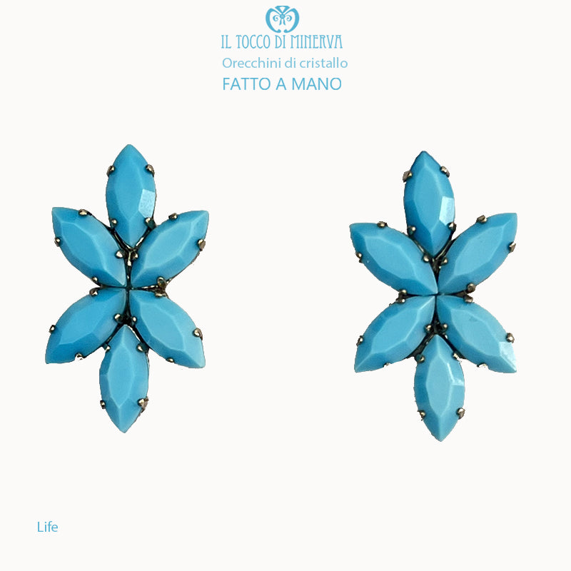 Life Esmerald Crystal Earrings - Handmade