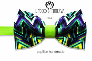 Papillon Uomo cotone Clark tessuto alta moda - Realizzato a mano - Il Tocco di Minerva