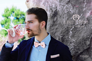 Papillon Rosa Kristopher tessuto alta moda - Realizzato a mano - Il Tocco di Minerva