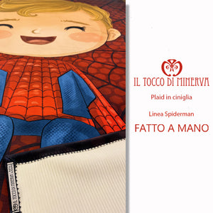 Plaid bambino ciniglia Linea Spiderman - Fatto a Mano - Il Tocco di Minerva