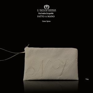 Pochette in pelle bianca Linea Sposa Vita - Fatto a Mano - Il Tocco di Minerva