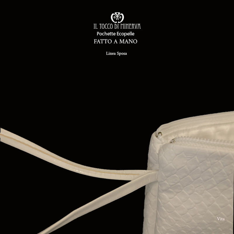 Pochette in pelle bianca Linea Sposa Vita - Fatto a Mano - Il Tocco di Minerva
