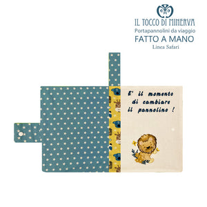 Porta pannolini e salviettine da Viaggio Neonato Linea Safari - Fatto a mano - Il Tocco di Minerva
