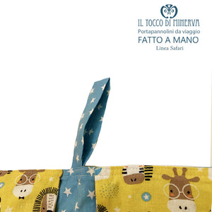 Porta pannolini e salviettine da Viaggio Neonato Linea Safari - Fatto a mano - Il Tocco di Minerva