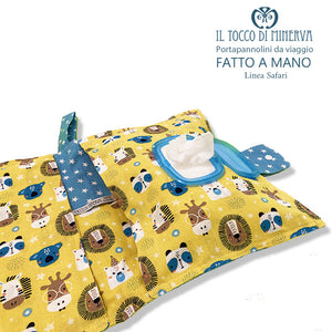 Porta pannolini e salviettine da Viaggio Neonato Linea Safari - Fatto a mano - Il Tocco di Minerva