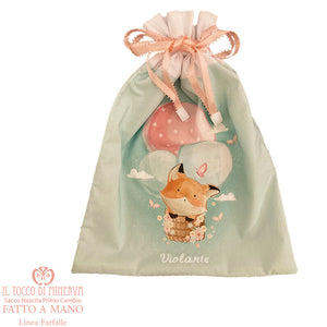 Sacca Primo Cambio Neonata Linea le Farfalle - Fatto a Mano - Il Tocco di Minerva