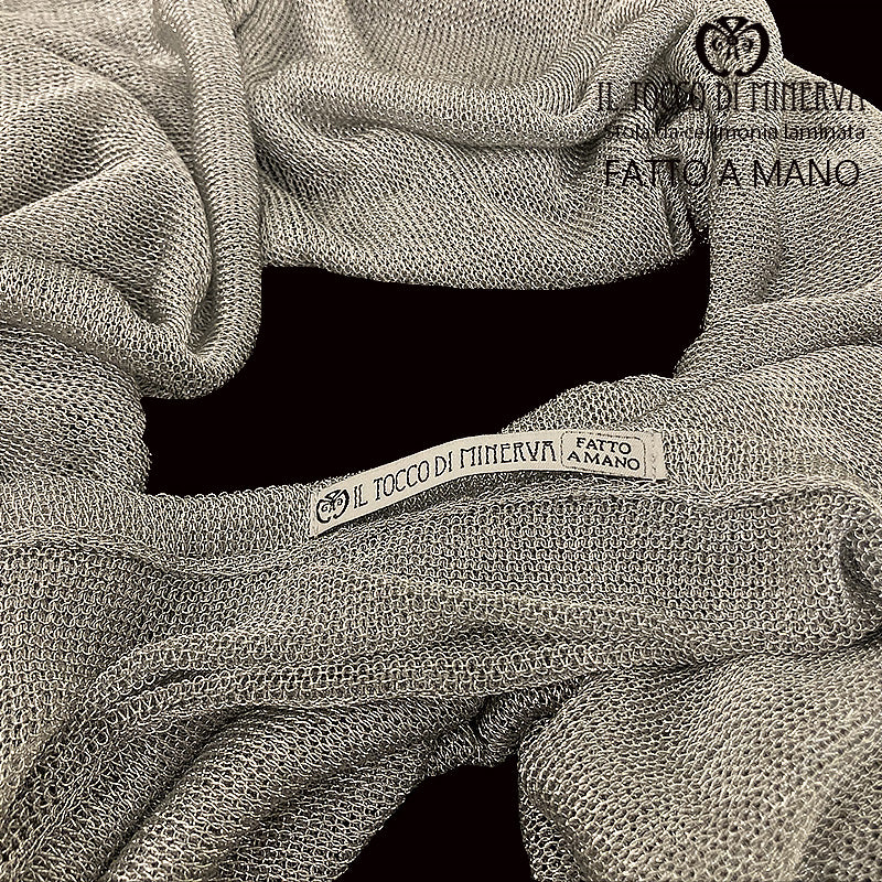 Stola tessuto laminato grigio - Fatto a mano - Il Tocco di Minerva