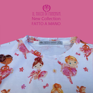 Maglietta su misura in cotone certificato da bambina ballerine - Fatto a Mano - Il Tocco di Minerva