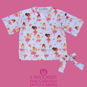 Maglietta su misura in cotone certificato da bambina ballerine - Fatto a Mano - Il Tocco di Minerva