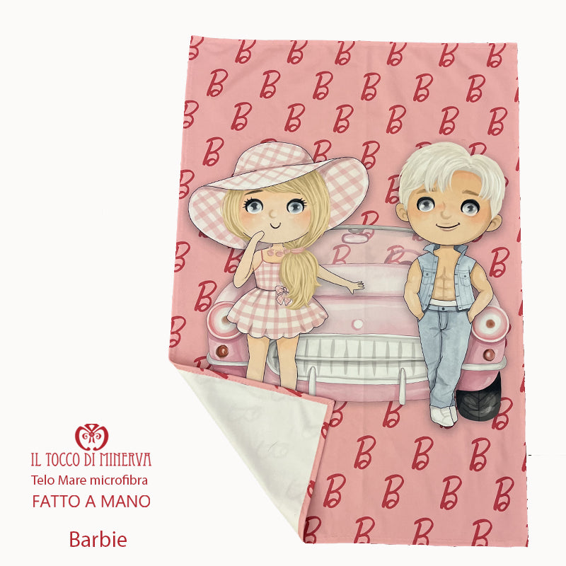 Telo Mare Microfibra linea barbie - Fatto a Mano