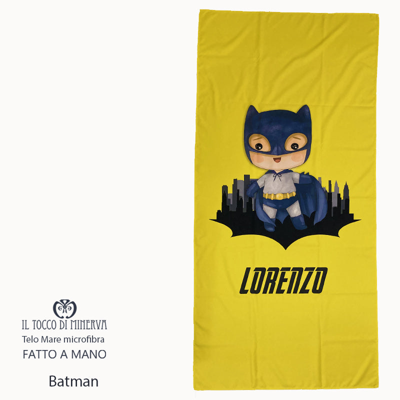 Telo Mare Microfibra linea batman - Fatto a Mano