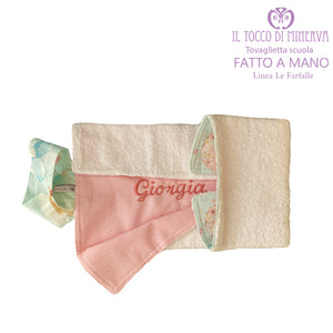 Tovaglietta asilo nido bambina Linea Le farfalle - Fatto a mano - Il Tocco di Minerva