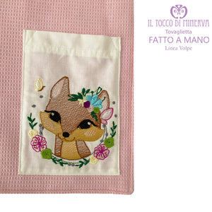 Tovaglietta asilo nido bambina Linea volpe - Fatto a mano - Il Tocco di Minerva