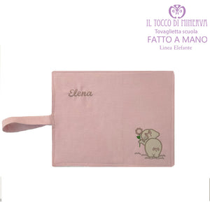 Tovaglietta asilo nido bambina Linea Elefante - Fatto a mano - Il Tocco di Minerva