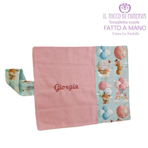 Tovaglietta asilo nido bambina Linea Le farfalle - Fatto a mano - Il Tocco di Minerva