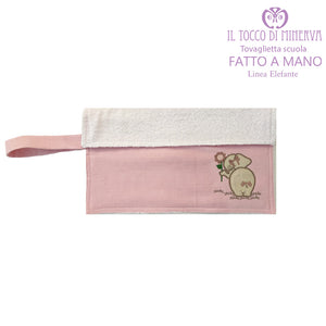 Tovaglietta asilo nido bambina Linea Elefante - Fatto a mano - Il Tocco di Minerva
