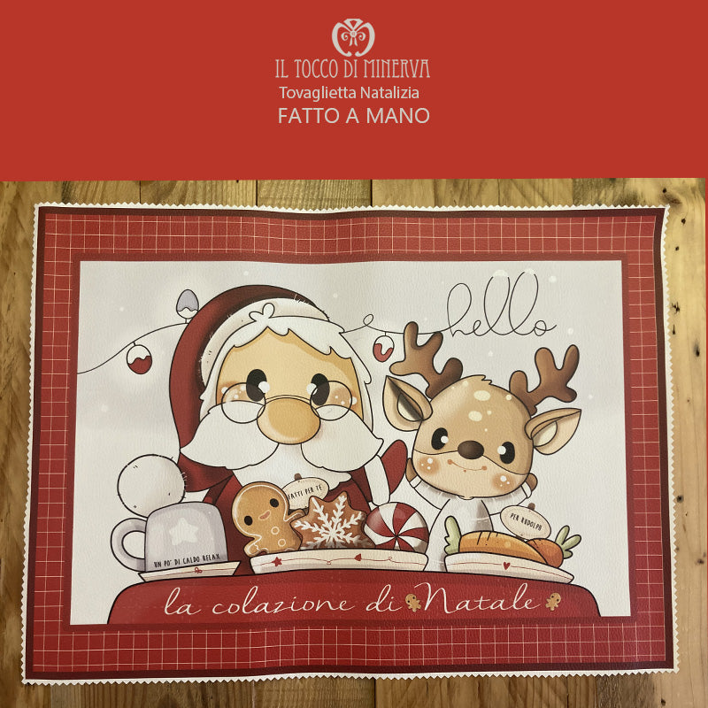Tovaglietta Natalizia Prima Colazione linea dolce legno - Fatto a Mano - Il Tocco di Minerva
