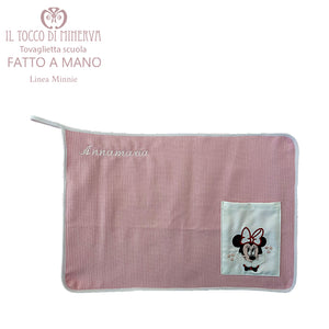 Tovaglietta scuola bambina Linea Minnie con laccetto- Fatto a mano - Il Tocco di Minerva